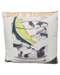 Cushions: Le Forge - Art Cushion Burlap Gin & Tonic