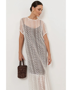 Adorne: Adorne - Rio Lace Maxi Dress (White)