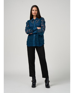 Blouses: Loobies - Filigree Shirt (Peacock)