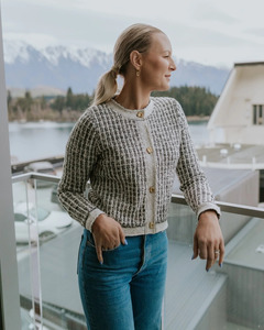 Moke - Vivian Cardigan (White / black Check)