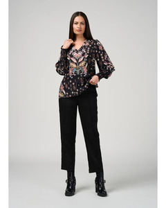 Blouses: Loobies - Antoinette Blouse (Black Multi)