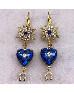 Ghost And Lola: Ghost & Lola - Blue Velvet Earrings