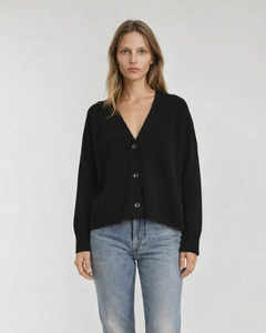 Knitwear: Alete Threads - Tiber Oversized Cardigan (Black)