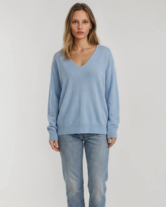 Knitwear: Alete Threads - Boundless V Neck (Sea Faire Blue)