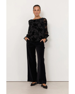 Blouses: Adorne - Clover Burnout Top (Black)