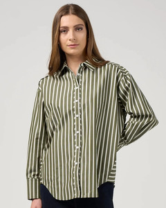 Madly Sweetly: Madly Sweetly - Direction Stripe Shirt (Sage)