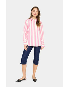 Blouses: Saint Tropez - Lieke Shirt (Fruit Dove Ice Stripe Pink)