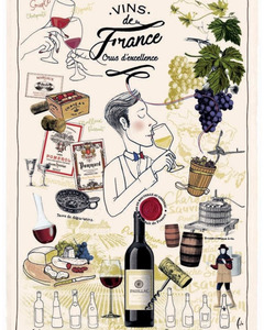 Provence - Tea towel Wine of France (48x72cm)
