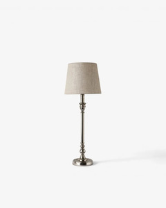 French Country - Round Small Lamp Base Antique Silver