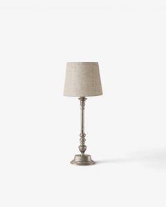 French Country - Oval Ring Small Lamp Base Antique Silver