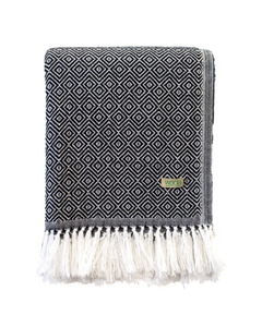 Throw: Woola - Contemporary Alpaca Merino Wool Throw (Blk/Wht)
