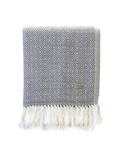 Woola - Contemporary Alpaca Merino Wool Throw (Stone)
