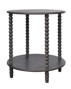 Le Forge - Cyrus Turned Leg Side Table Round (Charcoal)