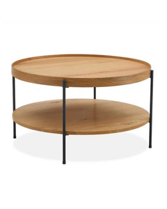 Home Decor: Le Forge - Reflect 2 Tier Coffee Table 80cm (Natural Oak)