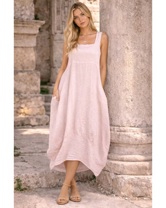 Linen Collection: LILLIANO - Italian Plain Linen Lagenlook Dress
