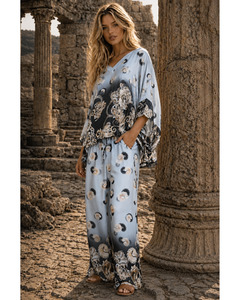 Lilliano - Italian Paisley Print  Silk/Viscose Pants (Light)