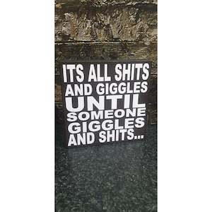 Made: Its all shits and giggles Block  14x14cm