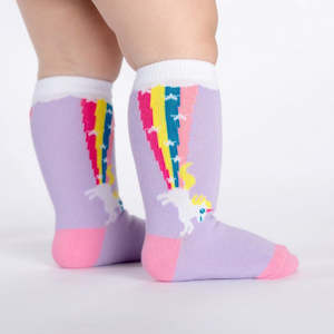 Unicorns Fairys Mermaids: Toddler Knee Socks - Unicorn Rainbow Blast / Size 1-2