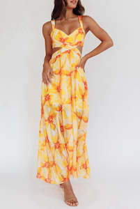 Race Day Dresses: Sunset Serenade Dress | Yellow