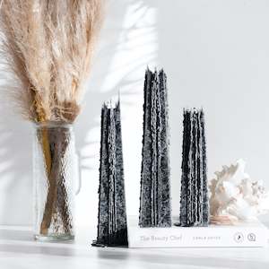 Icicle Candles Living Light: Granite Icicle Candle - Black Sandalwood