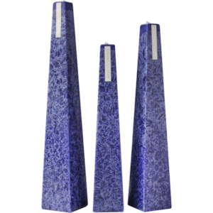 Icicle Candles Living Light: Granite Icicle Candle Dark Blue - Night Bloom