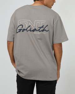 Mens T Shirts: Link Script Tee / Smoke / Mens | St Goliath