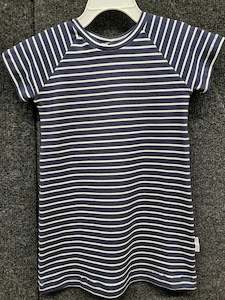 Kode Kids 1: Millie T-Shirt Dress | Navy & White Stripe