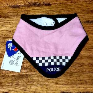 For The Kids: Dribble Bib | Police - Pink