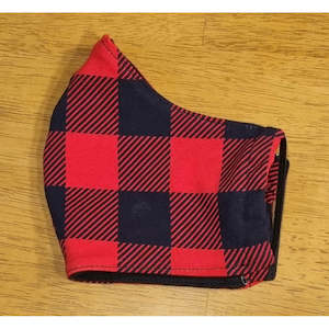 Kids Masks: Face Masks 100% Cotton | Red Check