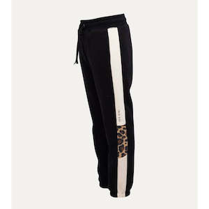 Eve Girl: Huxley Leopard Panel Pants - Black | Eve Girl | Youth
