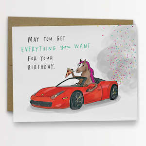 4 00 Specials: Card - Pony Ferrari Birthday