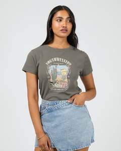 Best Selling: South Western Baby Tee / Charcoal | All About Eve