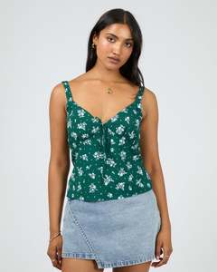All About Eve: Harlow Top / Green Print | All About Eve