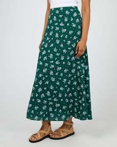 Harlow Skirt / Green Print | All About Eve