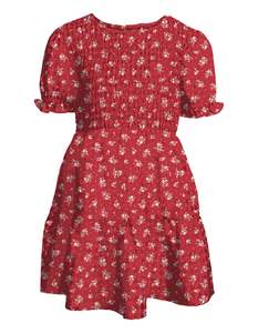 Eve Girl: Poppy Shirred Dress / Red | Eve Girl