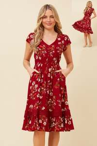 Best Selling: Dusky Mini Dress | Red Floral