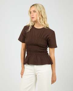 Best Selling: Lipa Ruched Top / Brown | All About Eve