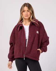 Best Selling: Cosy Club Teddy Jacket / Wine