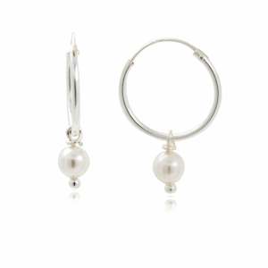 Sterling Silver Faux Pearl Sleeper Earring