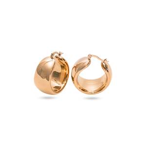 Stainless Steel Rose Gold Tone Wide Hoop Earrings