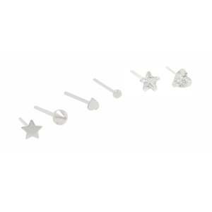 Sterling Silver Nose Stud Set of Six A