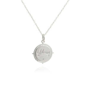 Personalized Bespoke Jewellery Collection: Sterling Silver Mum Disc Pendant