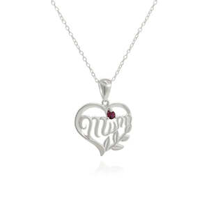 Personalized Bespoke Jewellery Collection: Sterling Silver Mum Heart Pendant