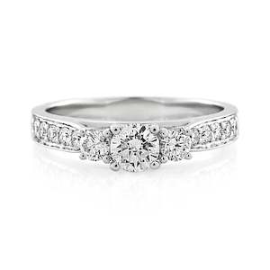 Made To Order: 9ct White Gold Diamond 3 Stone Ring  3/4ct TW