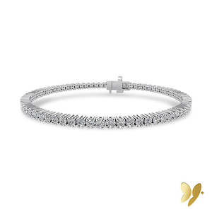 Lab Grown Diamonds: 14ct White Gold Lab Grown Diamond Tennis Bracelet 3.00ct TW