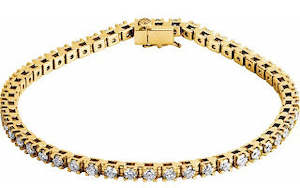 Lab Grown Diamonds: 14ct Yellow Gold Gold Lab-Grown Tennis Bracelet 3 1/2ct TW