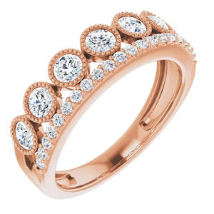 Lab Grown Diamonds: 14ct Rose Gold Lab-Grown Diamond Multi Stone Ring 1ct TW