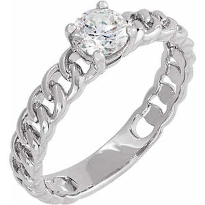 Lab Grown Diamonds: 14ct White Gold 1/2 ct Lab-Grown Diamond Solitaire Ring