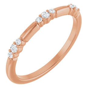 Lab Grown Diamonds: 14ct Rose Gold 1/8ct TW Lab-Grown Diamond Stackable Ring
