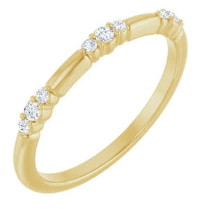 Lab Grown Diamonds: 14ct Yellow Gold 1/8ct TW Lab-Grown Diamond Stackable Ring